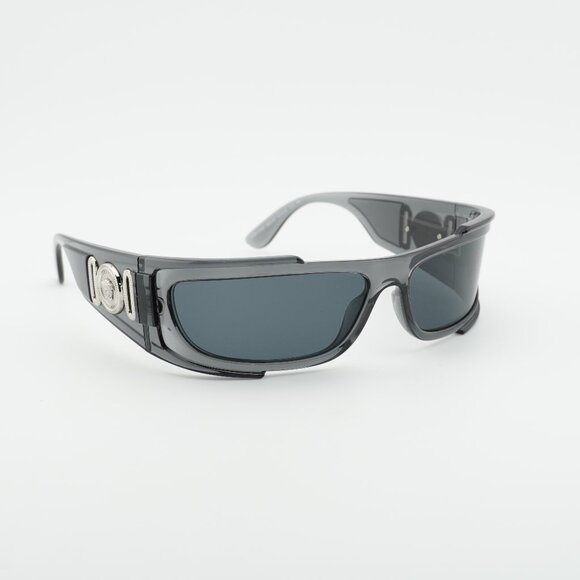 Versace VE4446 593/87 Sunglasses Grey Transparent Rectangle Frame, Grey Lenses main image 9